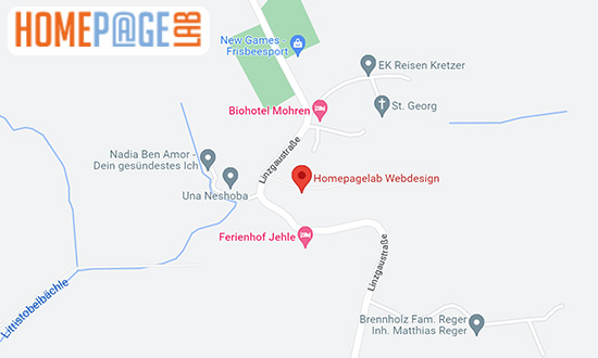 Homepagelab Webdesign Map, mit der Adresse Riedleweg 6, 88693 Deggenhausertal